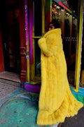 Faux Full Length Dragging Coat