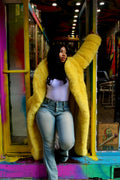 Faux Full Length Dragging Coat