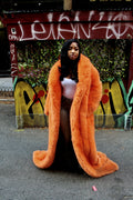 Faux Full Length Dragging Coat