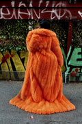 Faux Full Length Dragging Coat