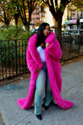 Faux Full Length Dragging Coat