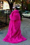 Faux Full Length Dragging Coat