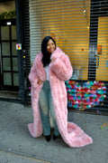 Faux Full Length Dragging Coat