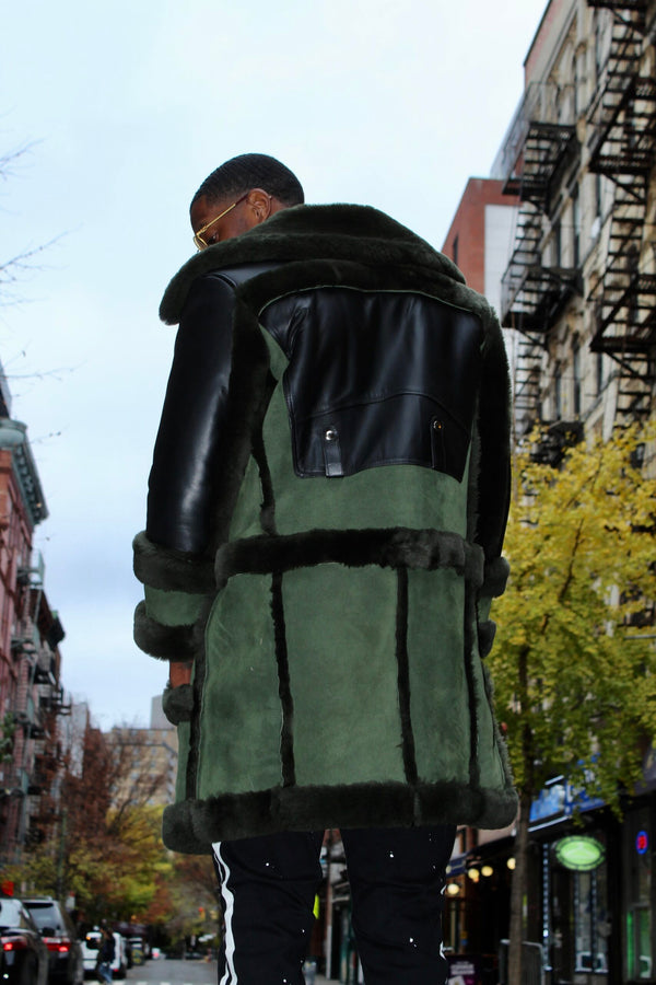 Green Shearling with Collar
