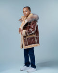 Kids Shearling with Fox Trim Hood