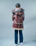 Kids Shearling with Fox Trim Hood
