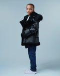 Kids Shearling with Fox Trim Hood