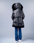 Kids Shearling with Fox Trim Hood