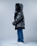 Kids Shearling with Fox Trim Hood
