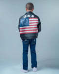Kids USA Flag Leather Jacket