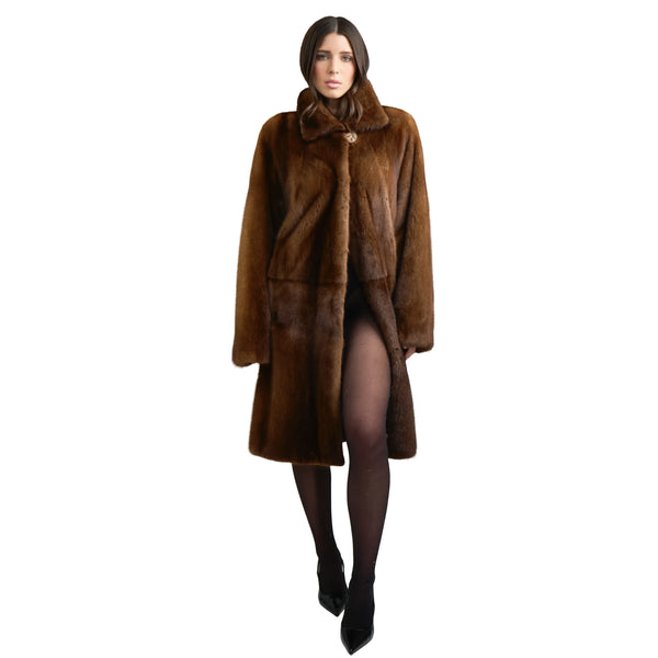 Structured Mink Overcoat