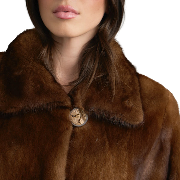 Structured Mink Overcoat