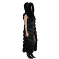 Full Length Fox Fur Chevron-Cut Vest