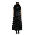 Full Length Fox Fur Chevron-Cut Vest