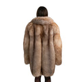 3/4 Women Full Skin Fox Fur Stroller Coat