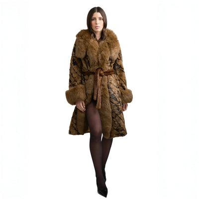 Mink Three Quarter Coat with Fox Trim