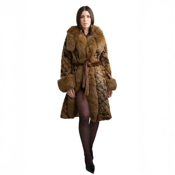 Mink Three Quarter Coat with Fox Trim
