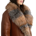 3/4 Shearling with Fox Trimming and Belt