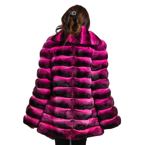 3/4 Chinchilla Coat with Full Collar