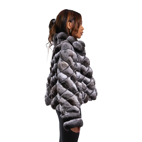 Diamond Cut Chinchilla Bomber
