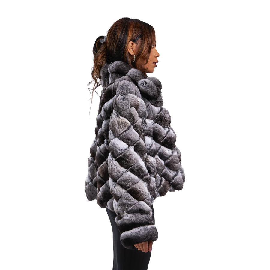 Diamond Cut Chinchilla Bomber
