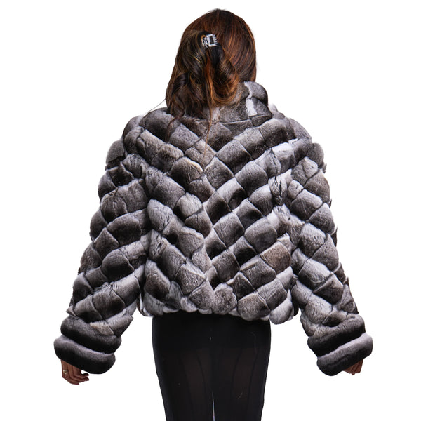 Diamond Cut Chinchilla Bomber