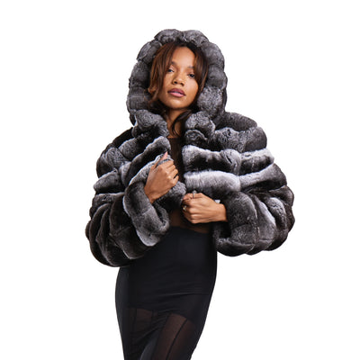 Cropped Chinchilla with Hood