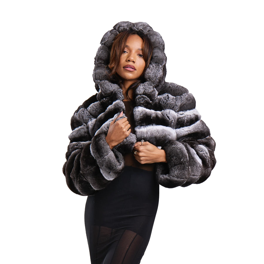 Cropped Chinchilla with Hood