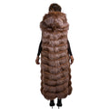 Full Length Fox Fur Chevron-Cut Vest