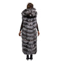 Full Length Fox Fur Chevron-Cut Vest