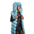 Full Length Fox Fur Chevron-Cut Vest