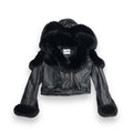 Black Leather Biker Shearling