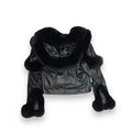 Black Leather Biker Shearling