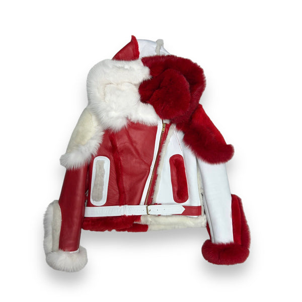 Women's Biker Shearling with Fox Collar