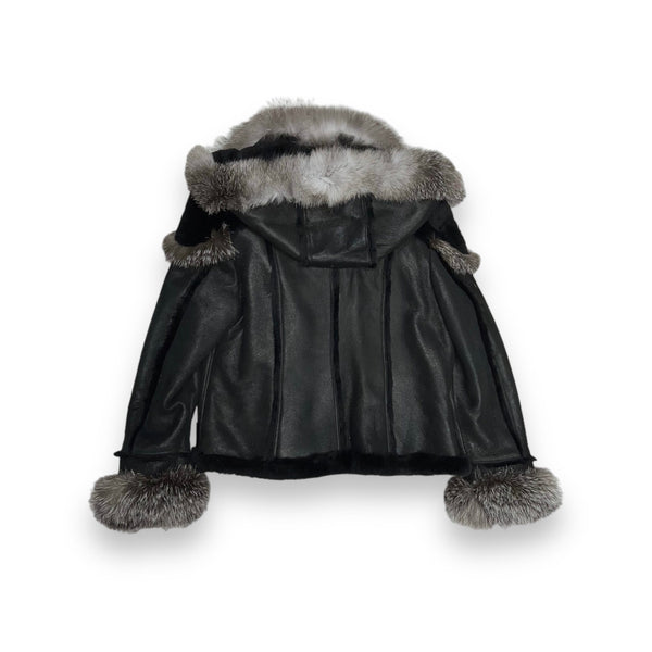 Women's Biker Shearling with Fox Collar