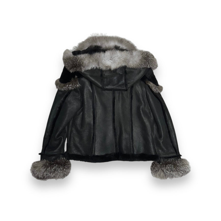 Women's Biker Shearling with Fox Collar