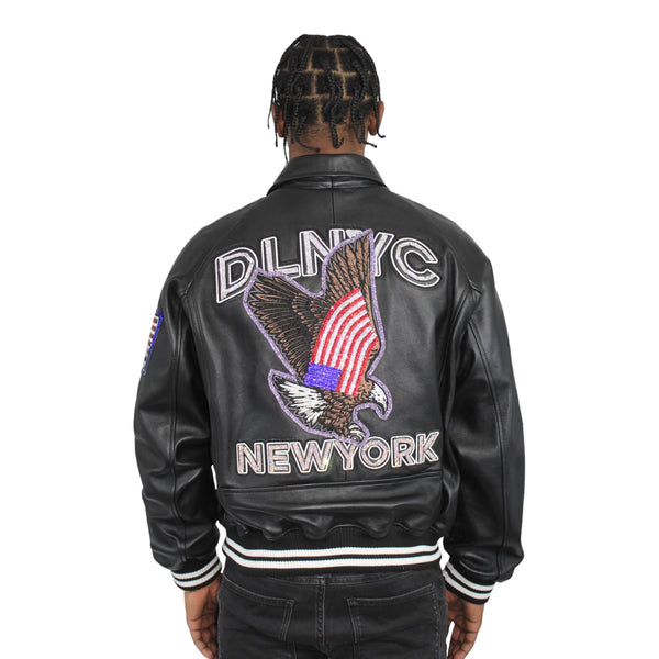 Star Varsity Leather Blinged Out