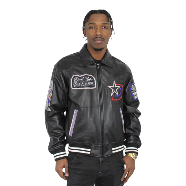 Star Varsity Leather Blinged Out