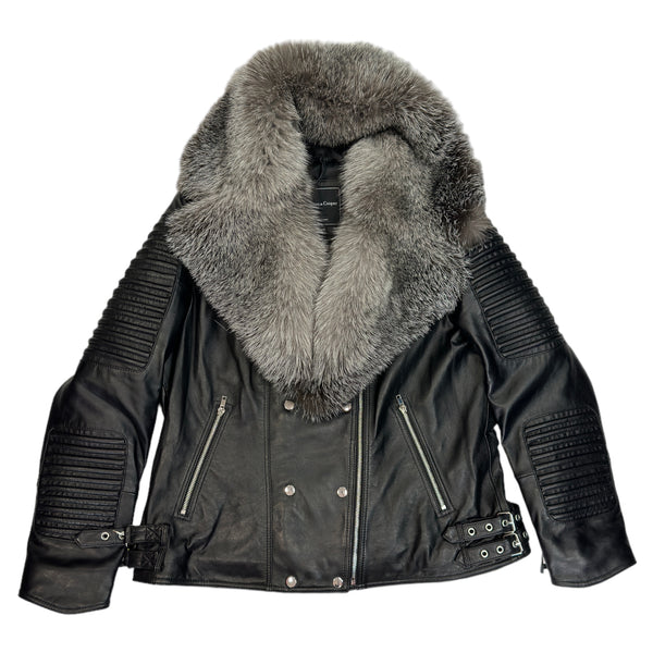 Men's Moto Jacket with Fox Collar