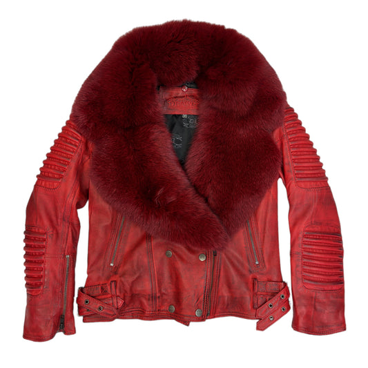 Men's Moto Jacket with Fox Collar