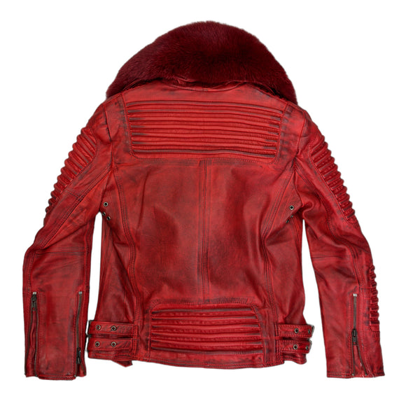 Men's Moto Jacket with Fox Collar