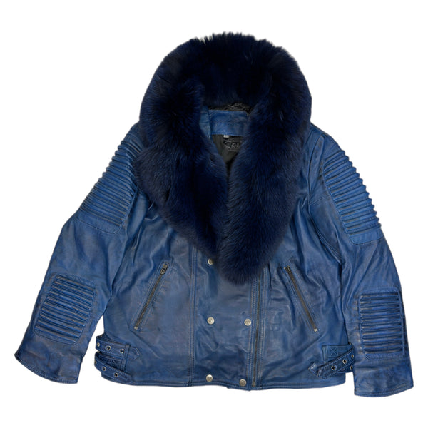 Men's Moto Jacket with Fox Collar