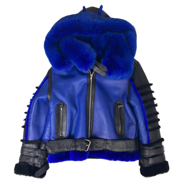 Biker Shearling with Fox Collar