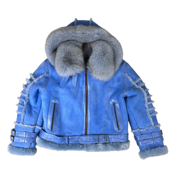 Biker Shearling with Fox Collar