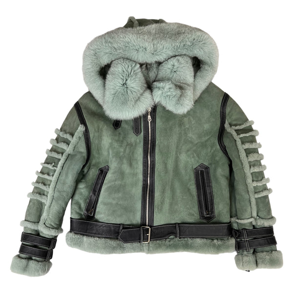 Biker Shearling with Fox Collar
