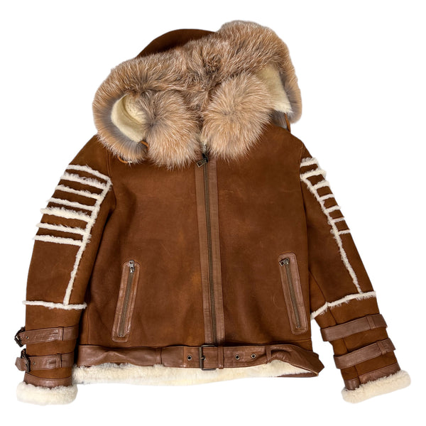 Biker Shearling with Fox Collar