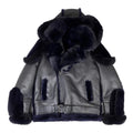 Leather Biker Shearling with Fox Collar
