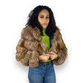 Layered Fox Cropped Bolero with Hood