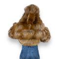 Layered Fox Cropped Bolero with Hood