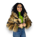 Layered Fox Cropped Bolero with Hood